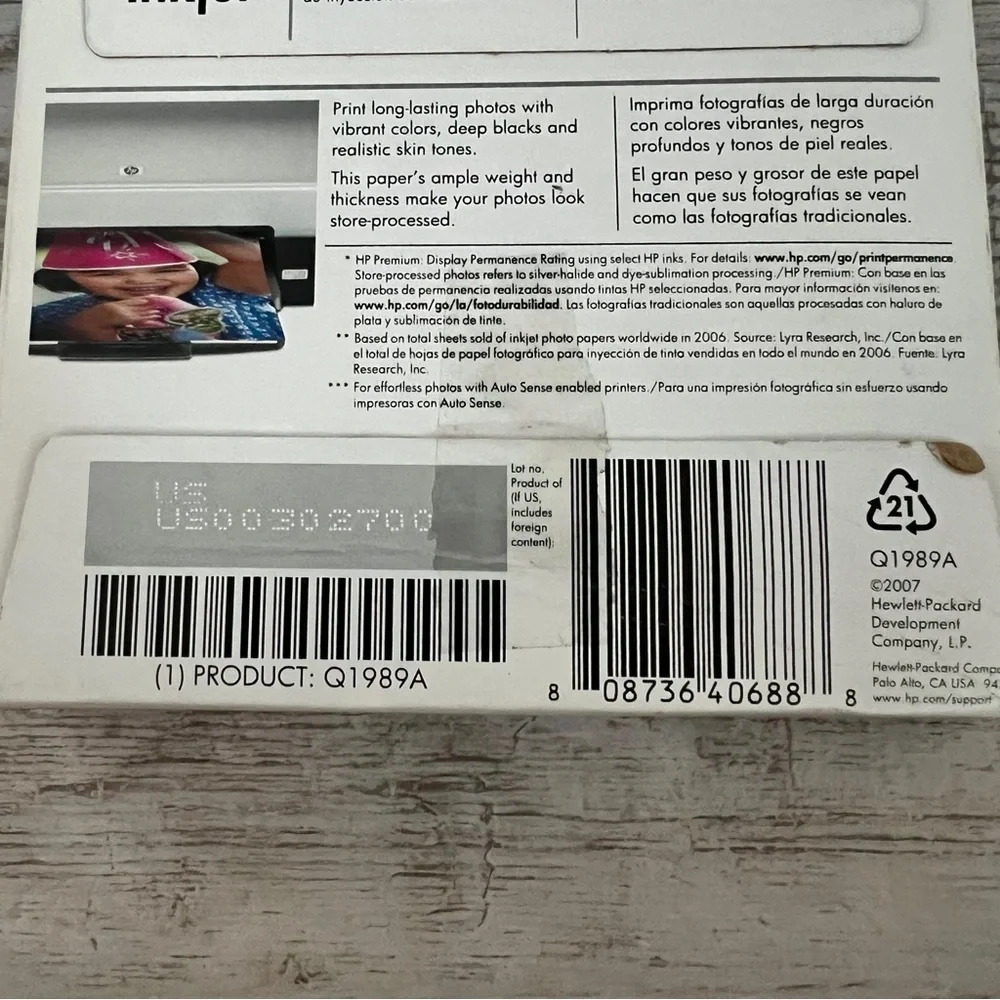 HP Premium Ink Jet Glossy Photo Printer Paper 4x6